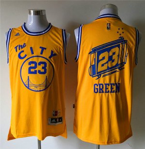 Maillot De Basket Golden State Warriors Draymond Vert 23 City Version Tissus Sportif Fans Edition Jaune